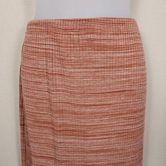 Reformation Jeans Joan Midi Skirt Ribbed Rust Side Slit Stretch Pencil Maxi S - Picture 4 of 14